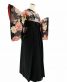 卒業式着物[かわいい系]黒にピンクと薄ベージュの菊柄No.111